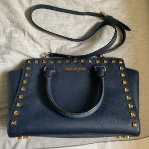 Blue and gold Michael Kors Crossbody
